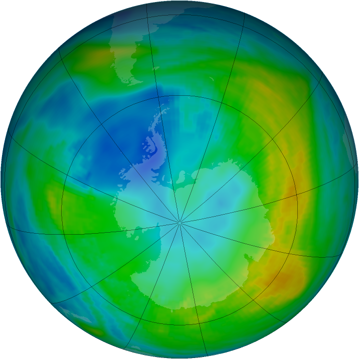 Antarctic ozone map for 28 April 1980